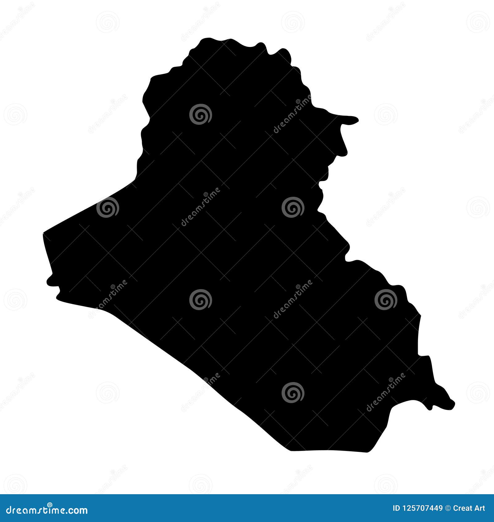 iraq map silhouette  
