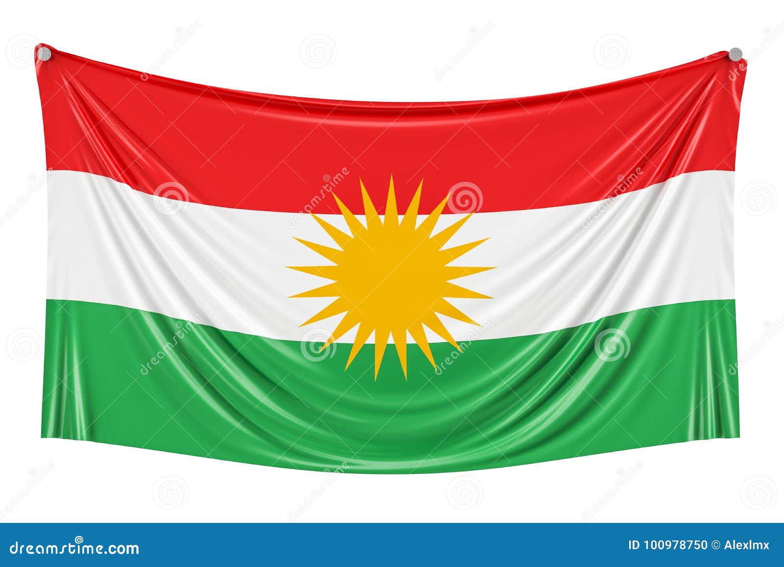 Flag Kurdistan Iraq Painted On Wall Stock Photo 729561193