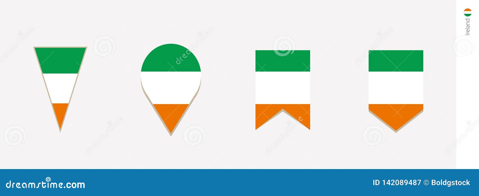 Ireland Flag in Vertical Design, Vector Illustration Stock Vector Illustration of sign, flag
