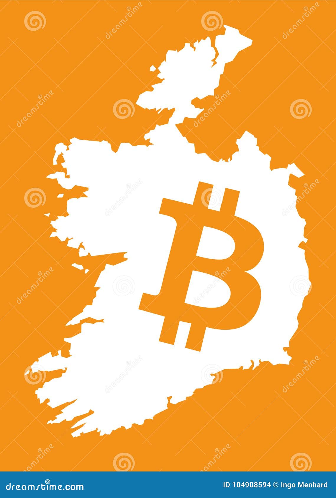 Ireland Map with Bitcoin Crypto Currency Symbol Illustration Stock Vector -  Illustration of banking, cryptography: 104908594