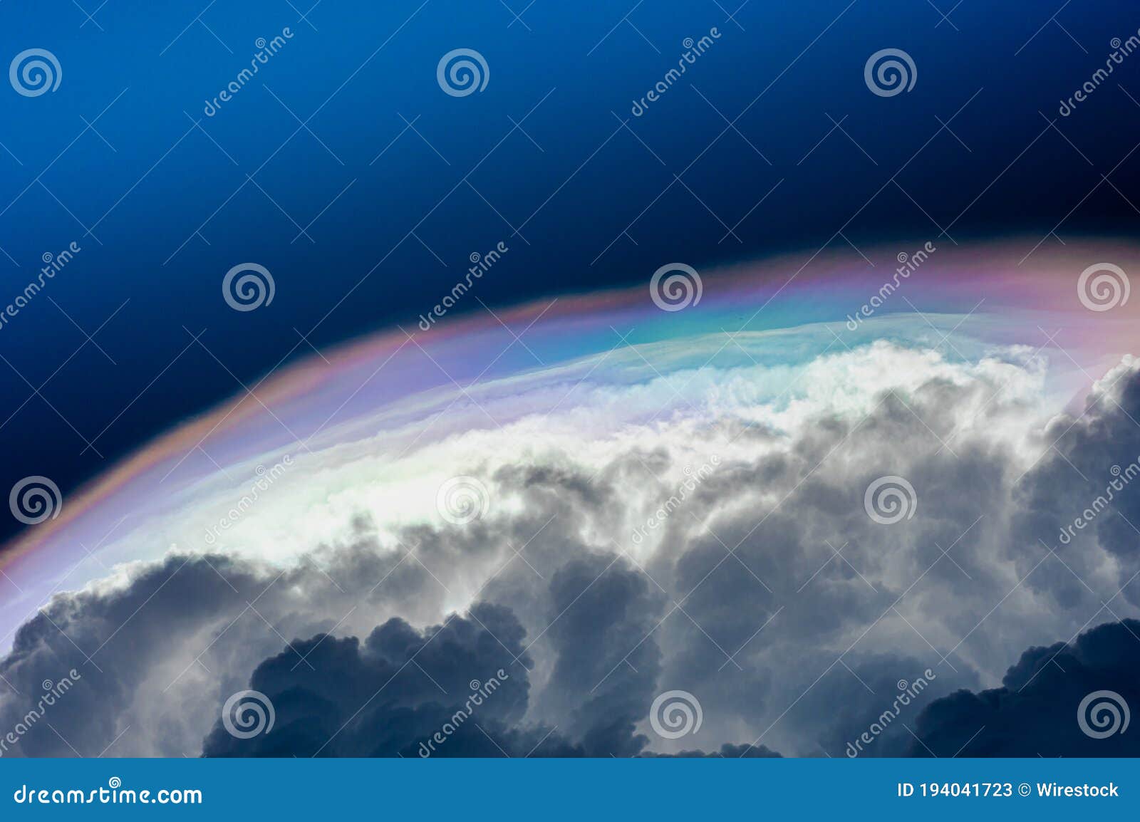 iridescent clouds in the sky