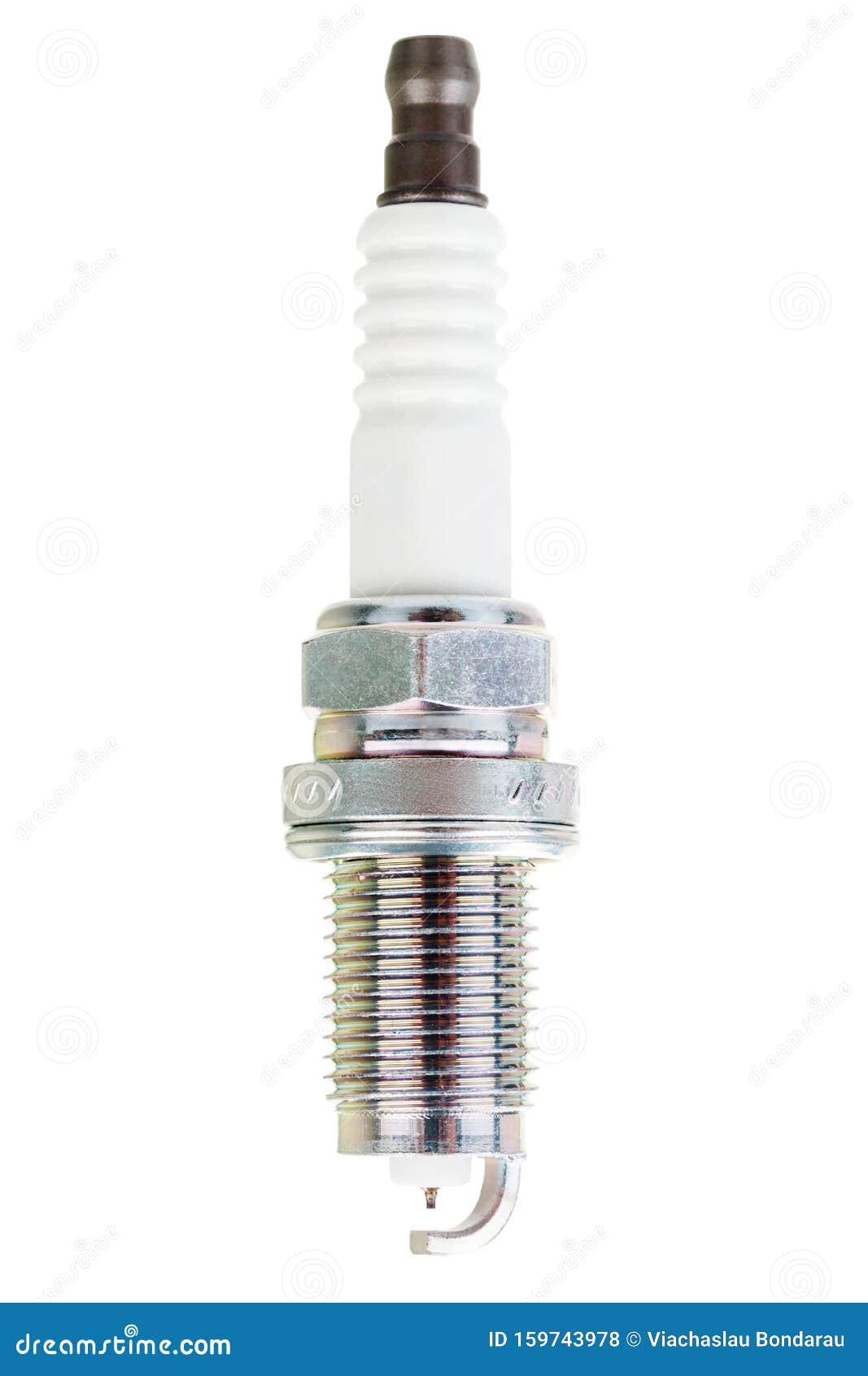 The Electrode On The New Iridium Spark Plug. Close Up. Isolated On A