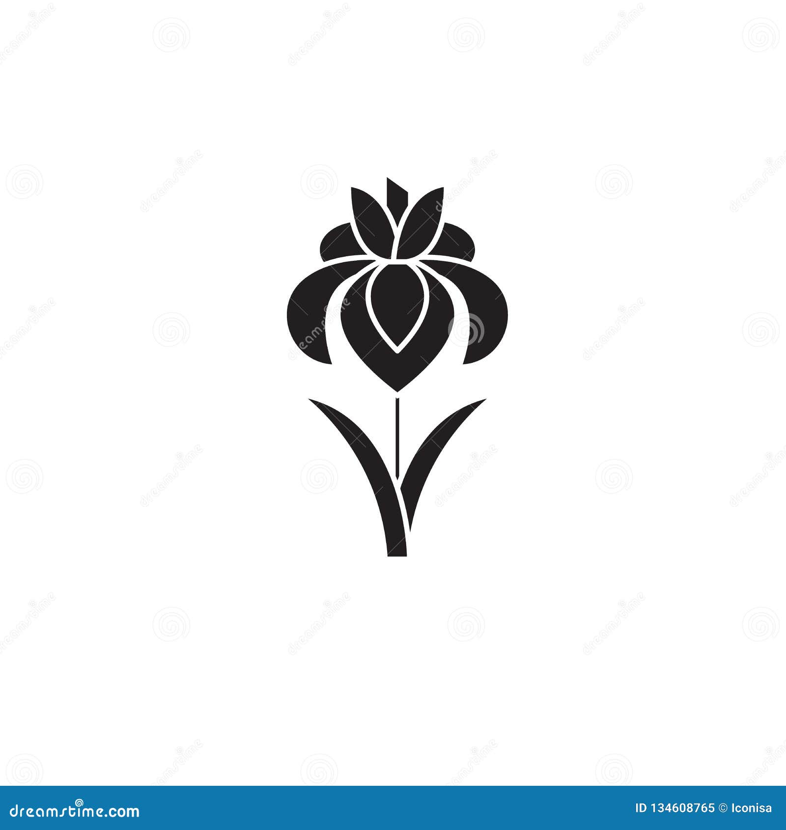 Iris Black Vector Concept Icon. Iris Flat Illustration, Sign Stock ...