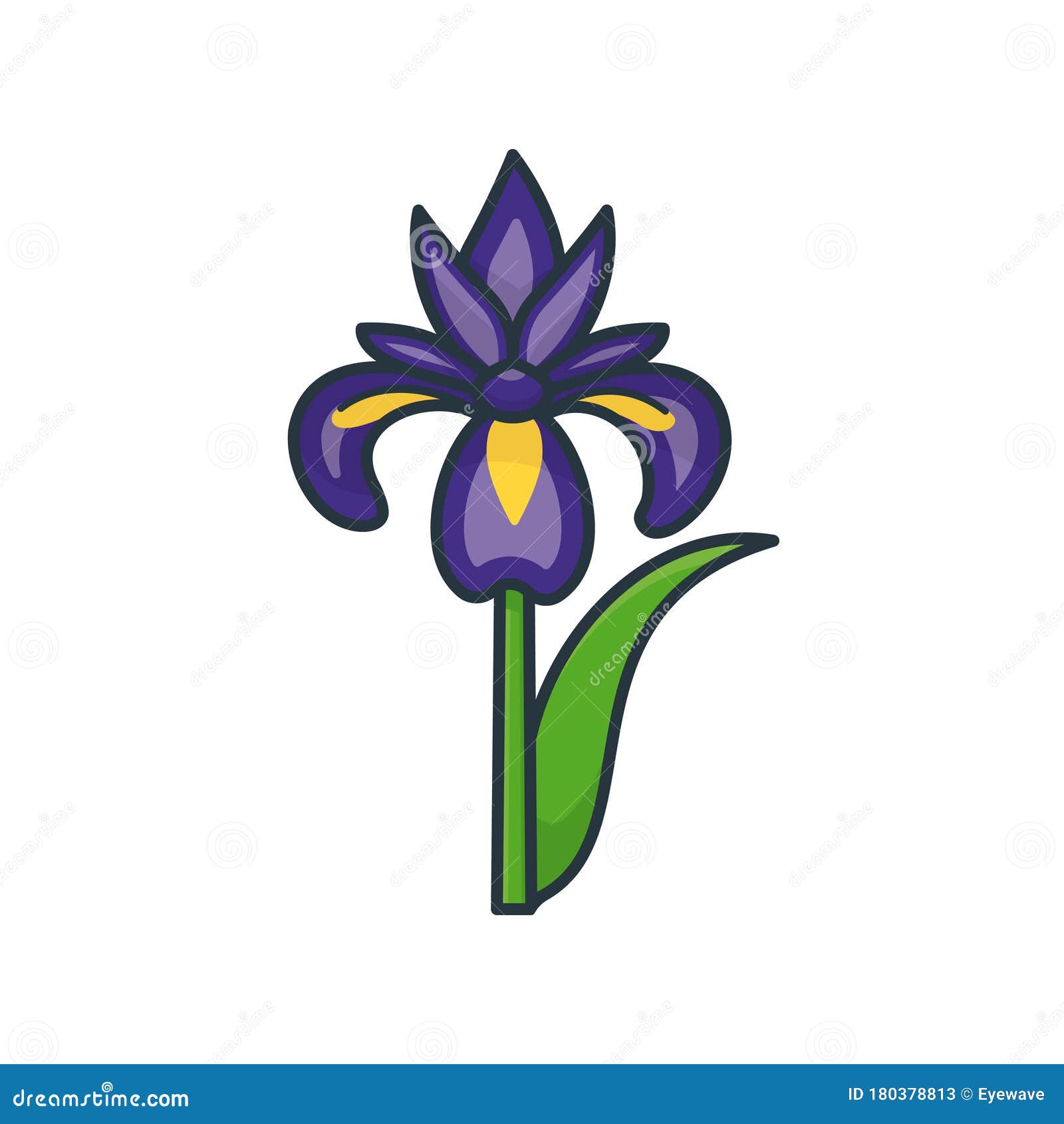 Iris Flower Isolated Vector Illustration Stock Vector ...