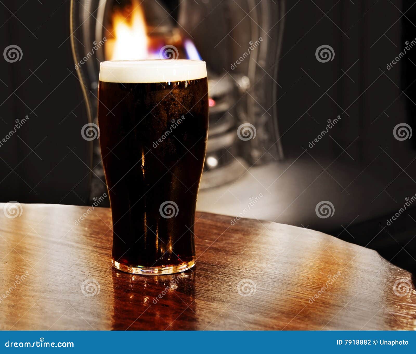 irish black beer shot inside a dublin pub