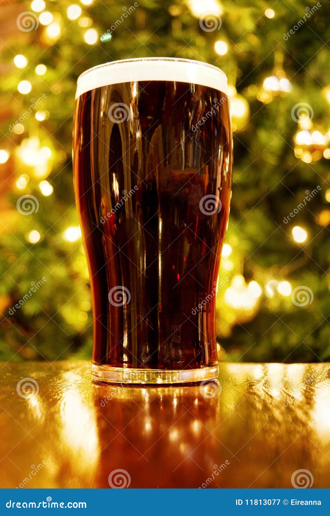 Irish Christmas with Pint of Black Beer Stock Image Image of beer
