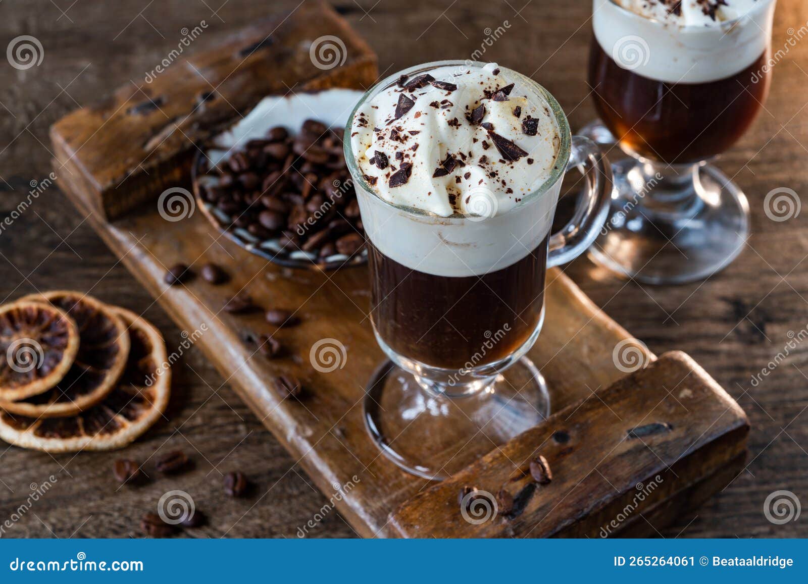 Irish coffee stock image. Image of foam, alcoholic, cafe 265264061