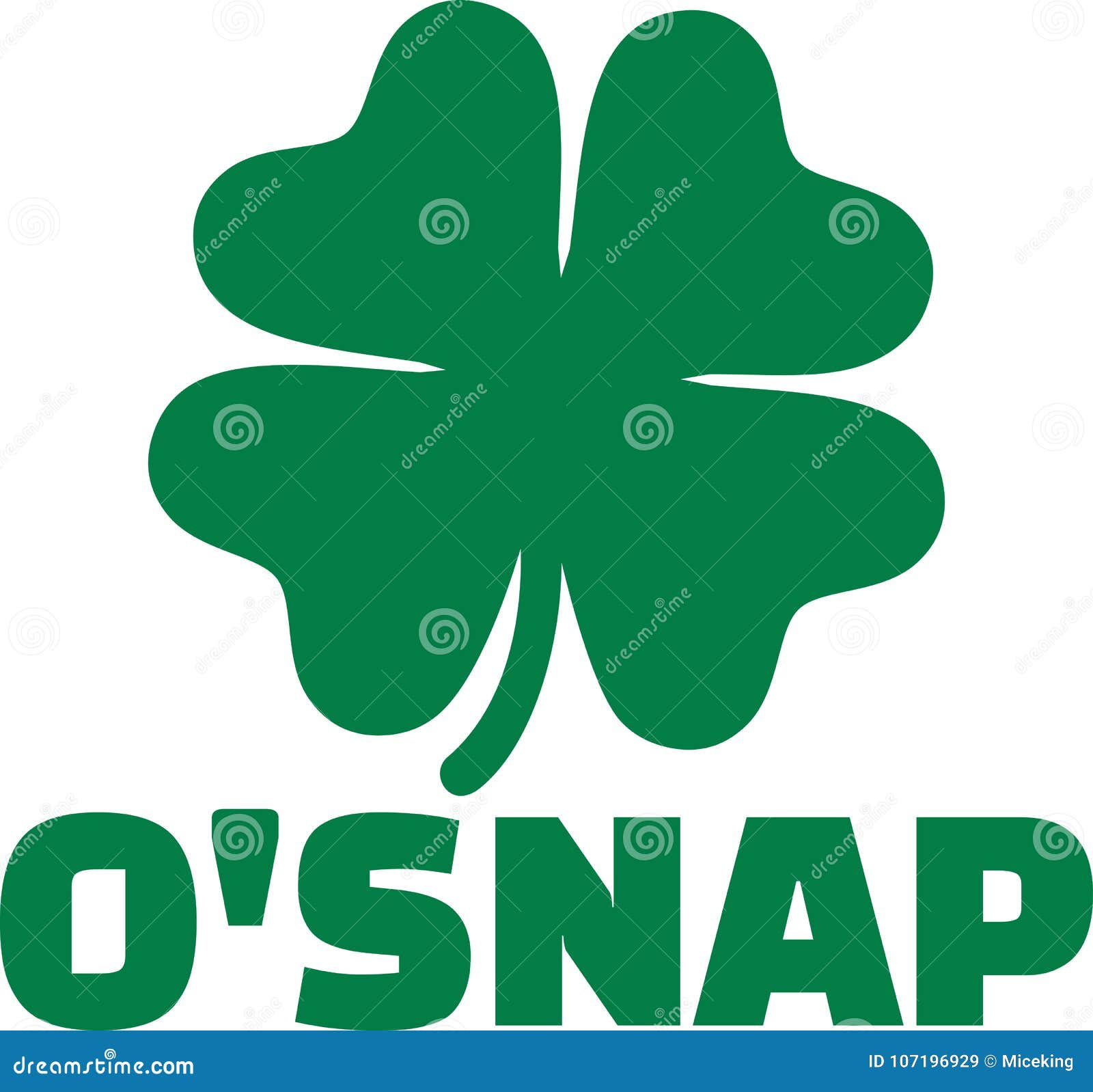 Irish funny name O`snap stock vector. Illustration of patrick 107196929