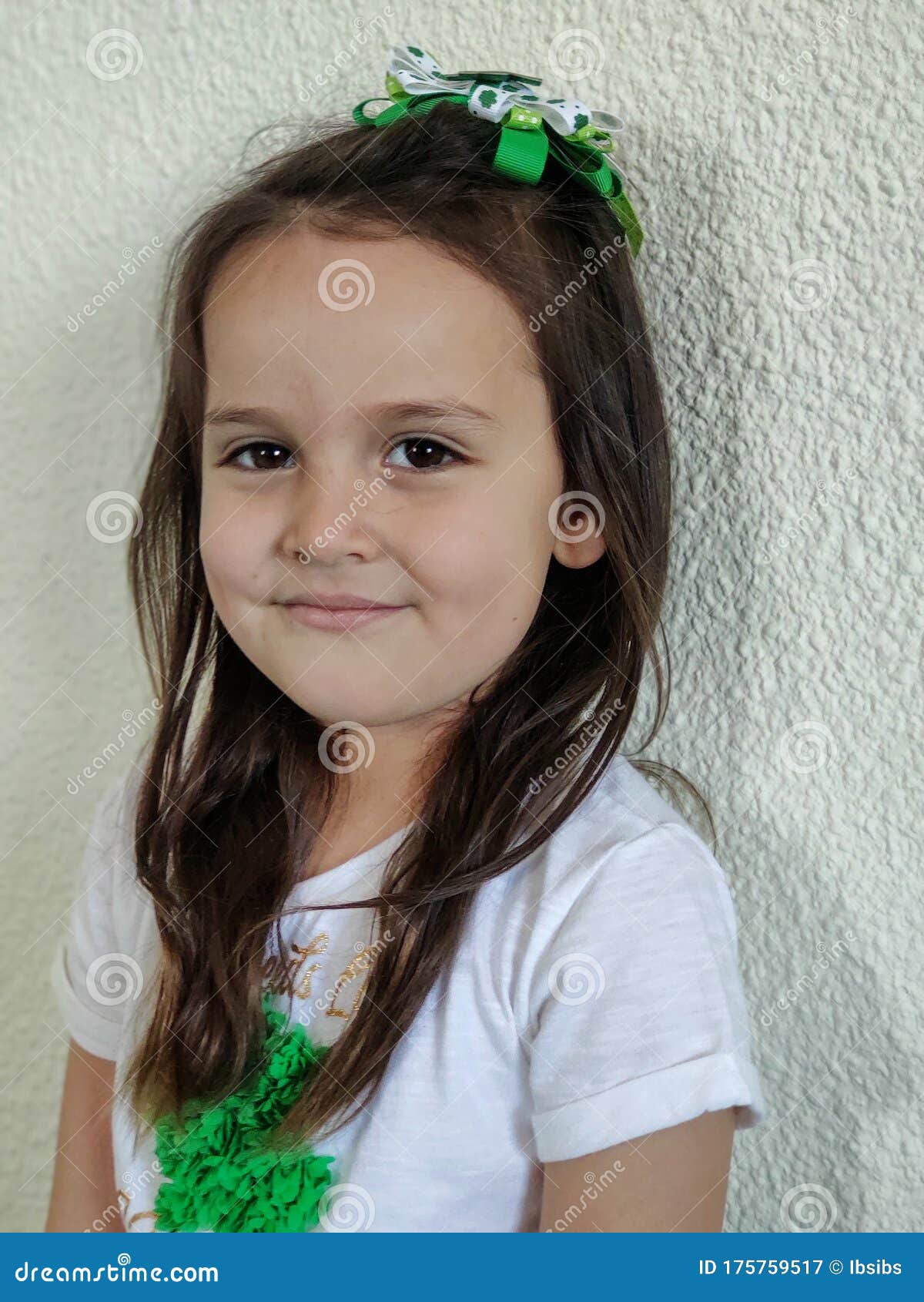 Irish Girl Dressed Up In Green To Celebrate Saint Patrickand X27 S Day Stock Image Image Of
