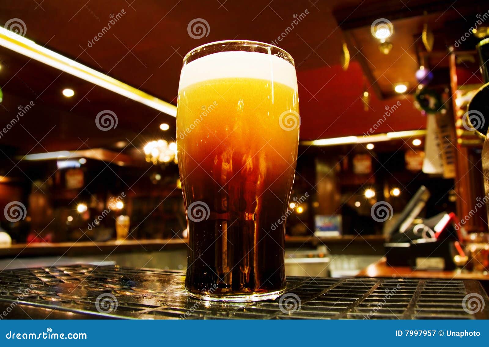 irish gold - black beer inside a dublin pub