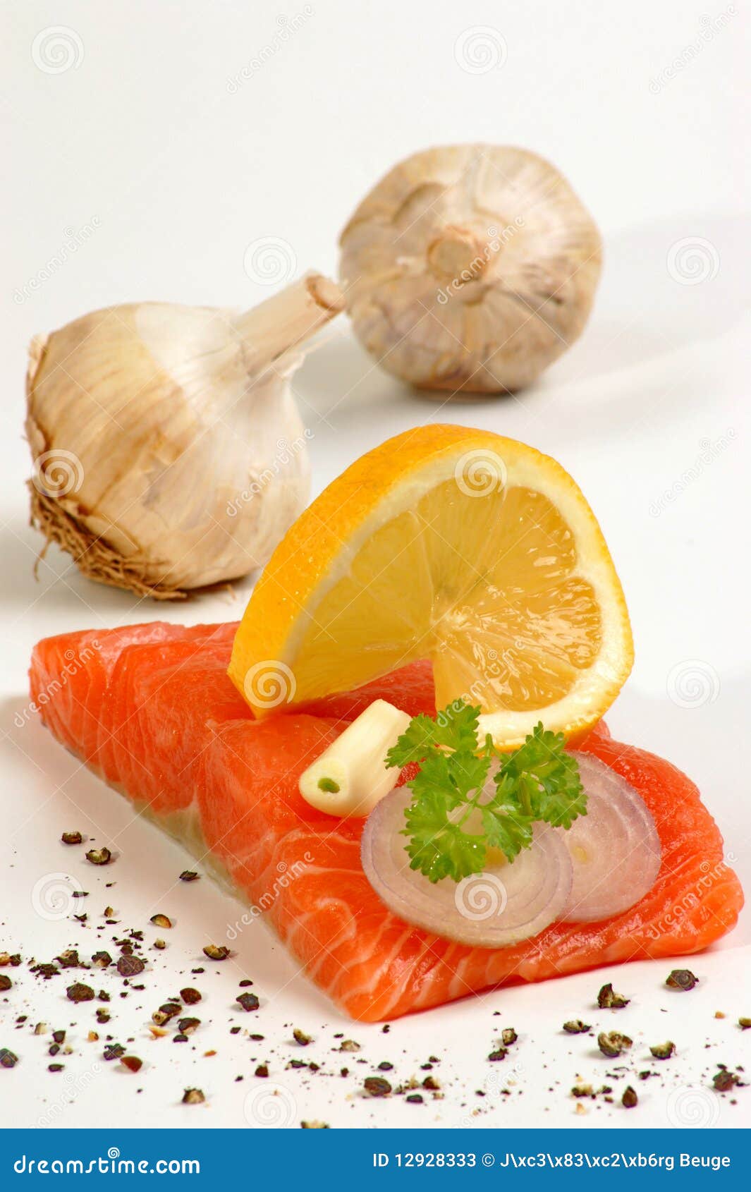 Irish Salmon Fillet and Lemon, Pepper Stock Image Image of tasting