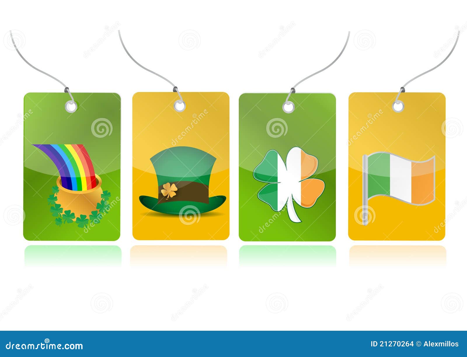 Irish Set of Tags Illustration Stock Vector Illustration of hanging