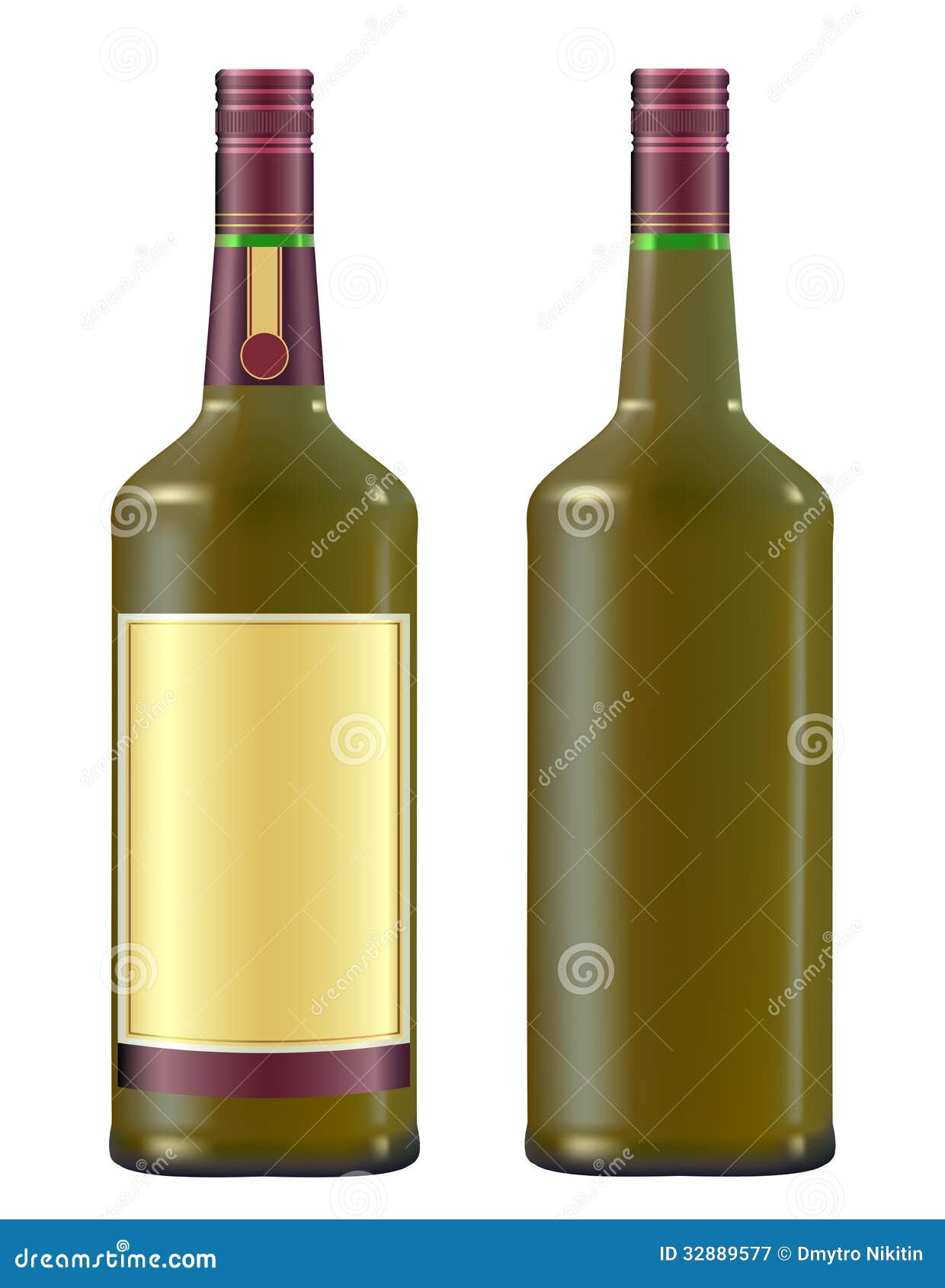 Irish Whiskey in a Green Bottle Stock Vector Illustration of shape