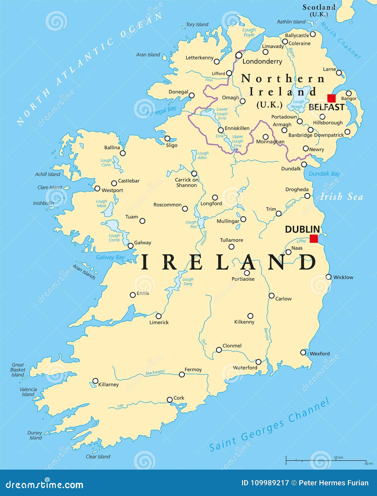 IRELAND IRLANDA map MAPPA Targa di latta 