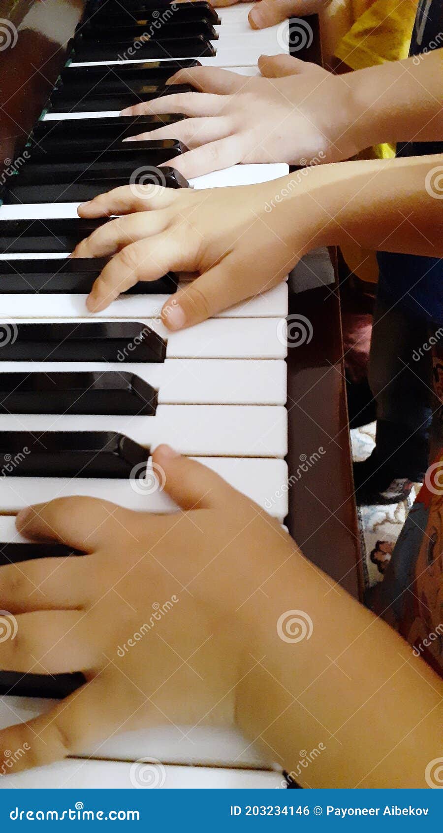 Irmãos Tocando Piano Juntos Na Foto Vertical Da Escola Foto de Stock -  Imagem de musical, foto: 203234146