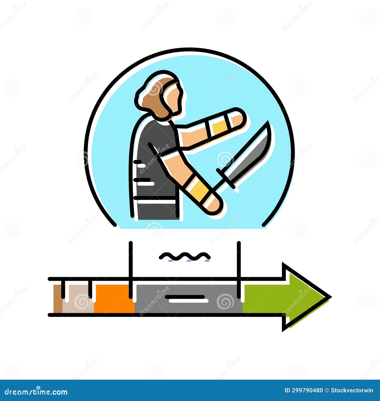 Iron Age Human Evolution Color Icon Illustration Stock Illustration