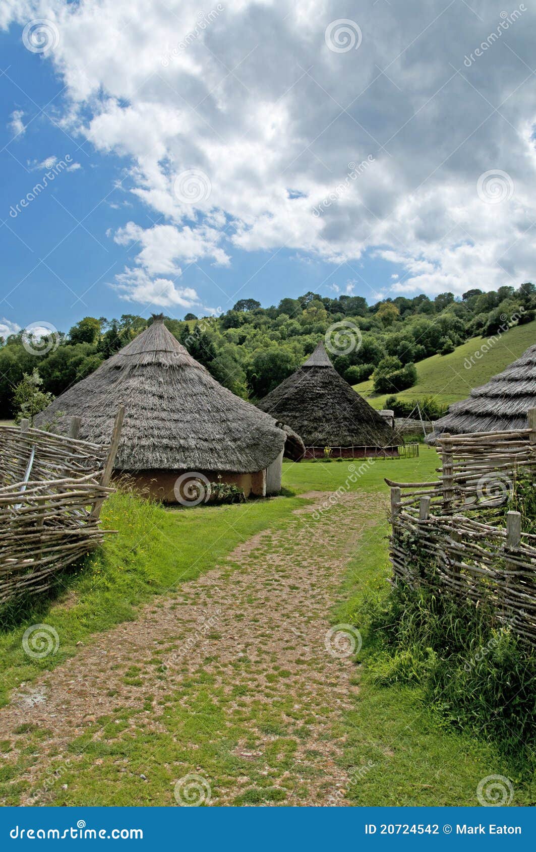 Iron Age Village stock photo. Image of village, clouds 20724542