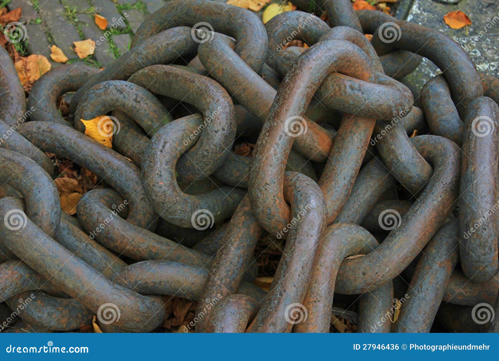 Iron anchor chain stock photo. Image of leaf, pattern 27946436