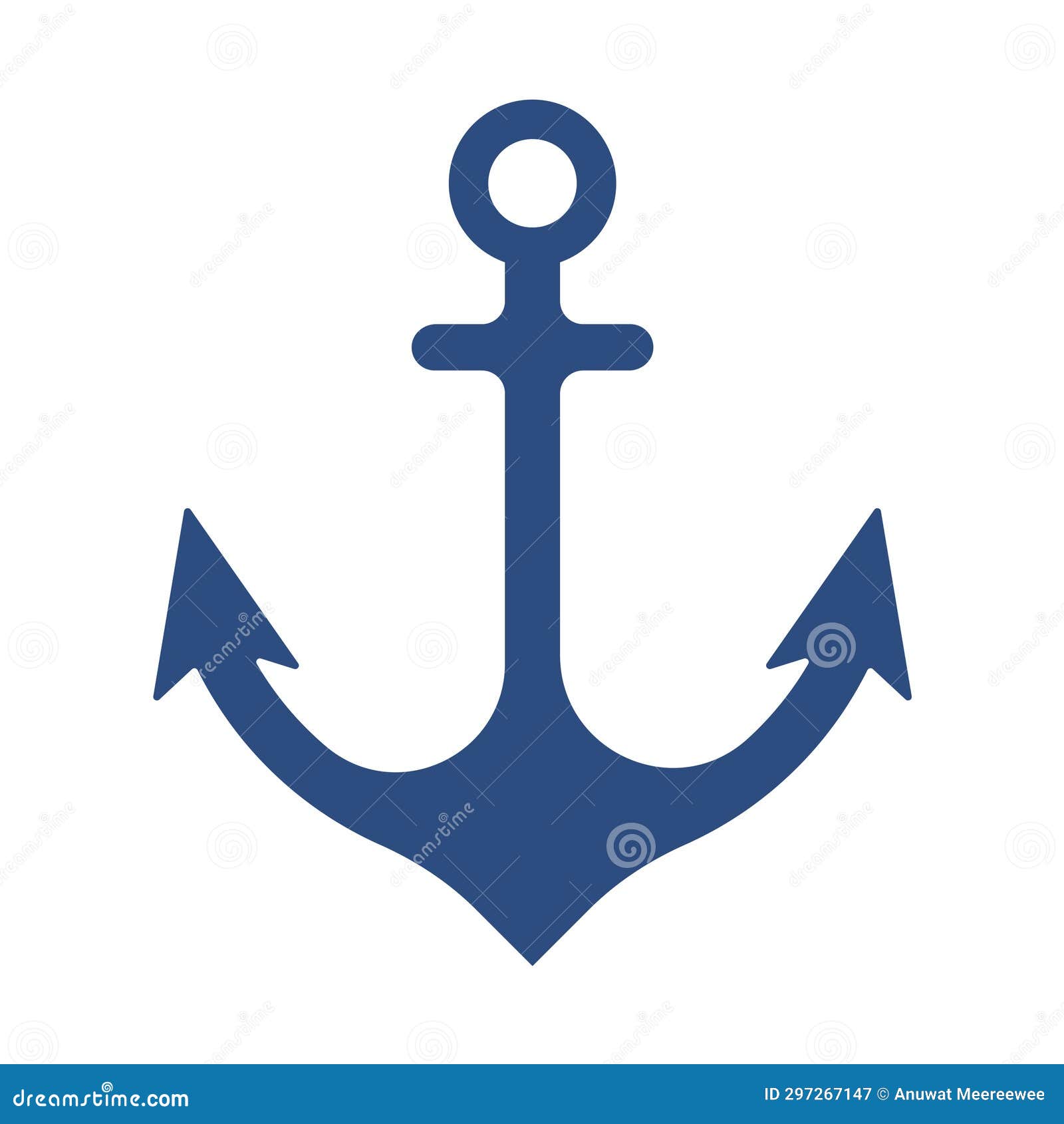 Iron Anchor Icon Ocean Navigation Equipment Stock Illustration