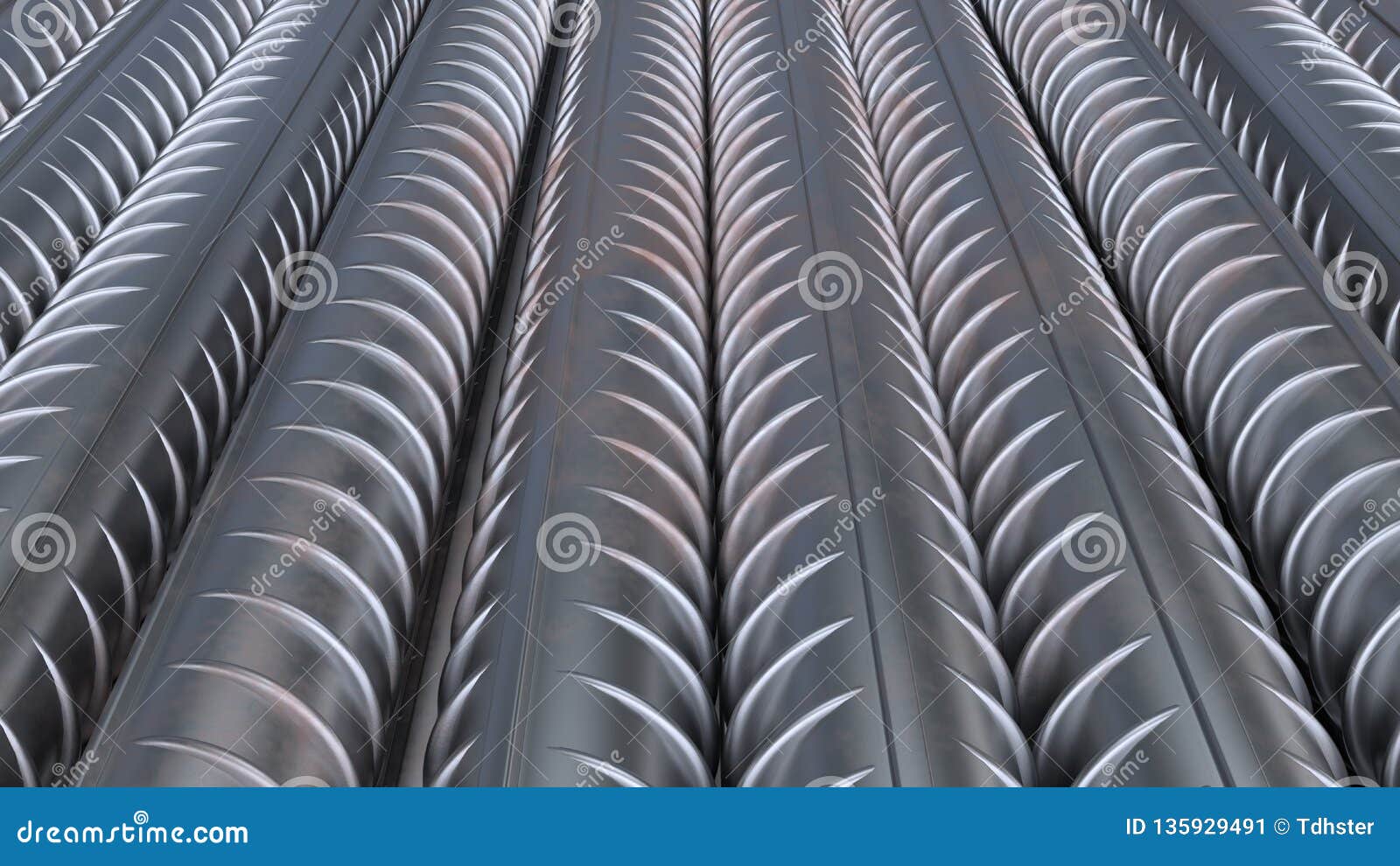 Iron Armature A3 Steel Concrete Construction 3d Illustration Stock