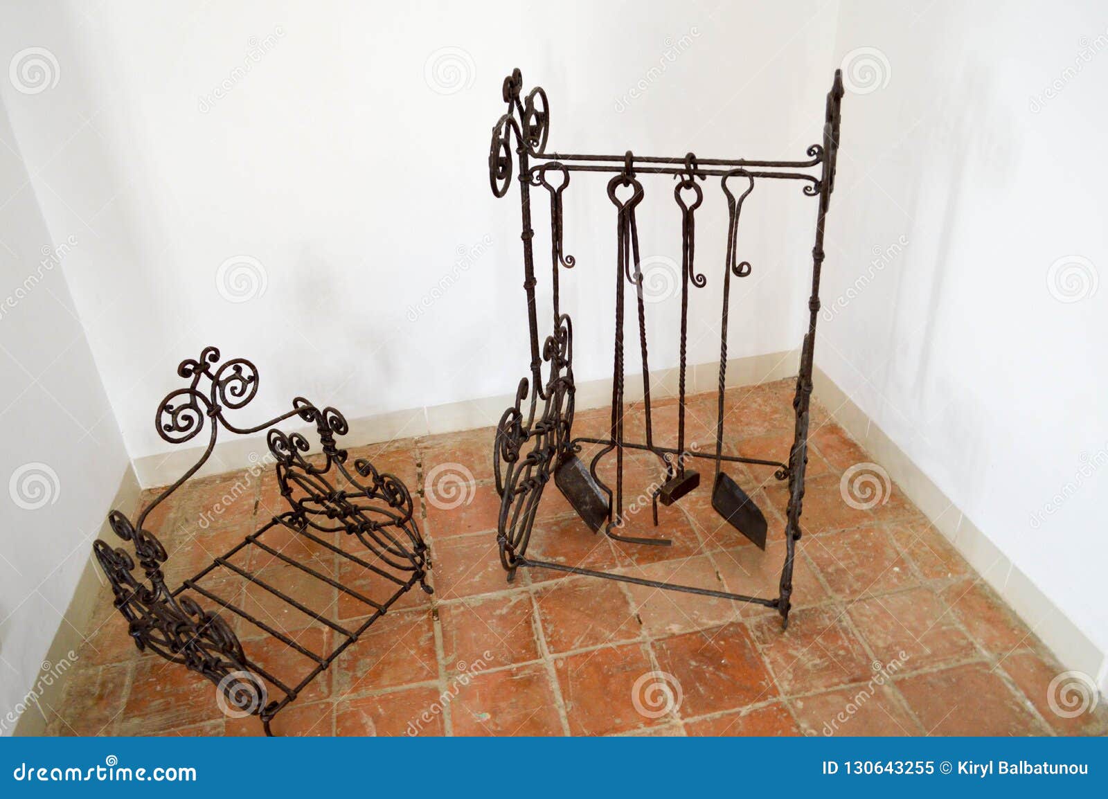 Iron Black Metal Wrought Iron Accessories For The Fireplace Poker