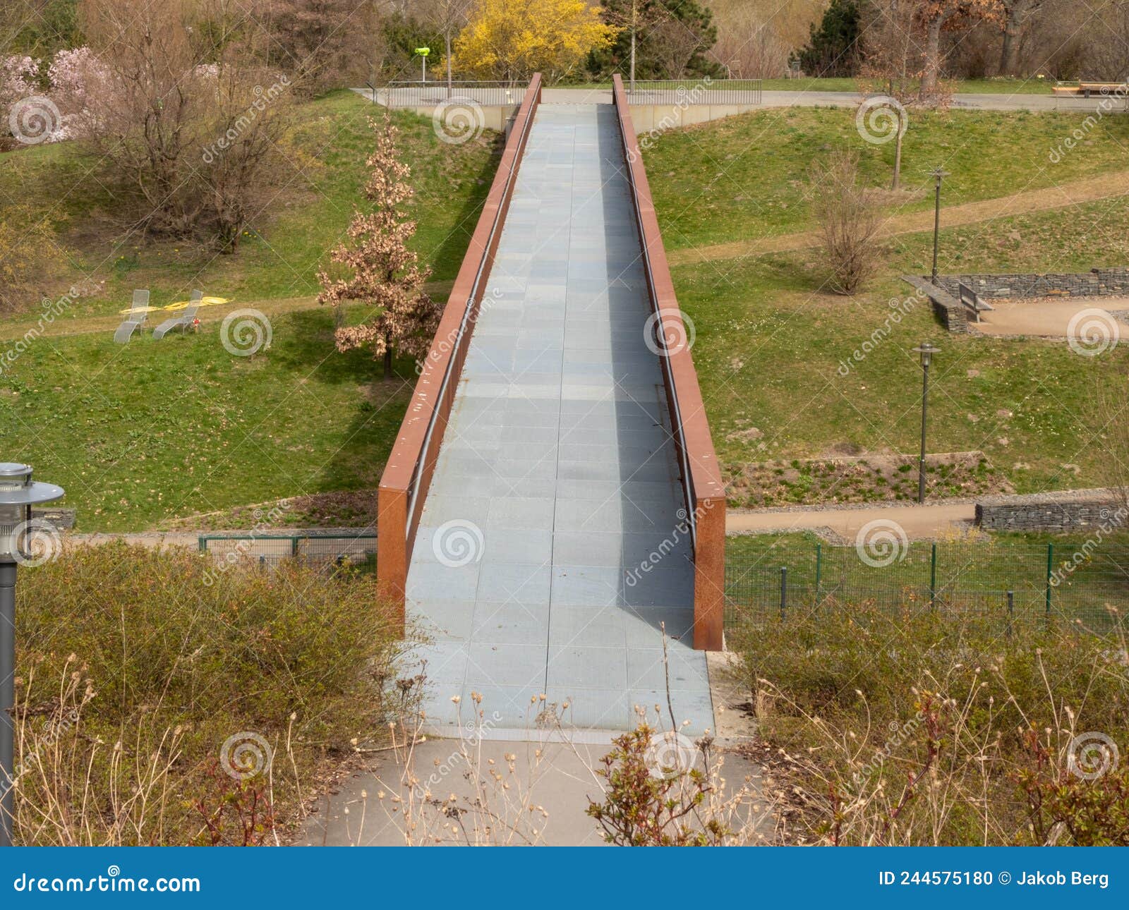 Iron Bridge in the Park. Close Up. Stock Photo Image of outdoor