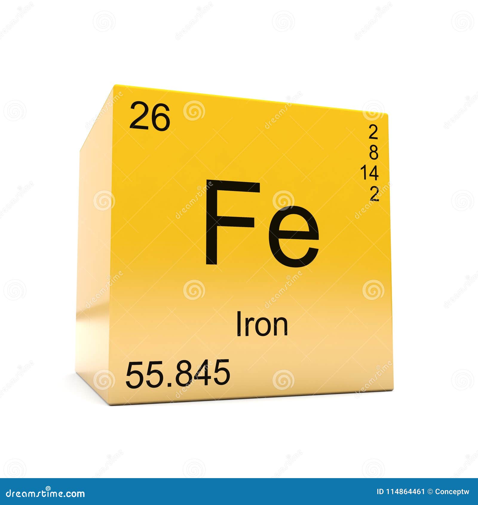 Iron Chemical Element Symbol From Periodic Table Royalty Free Stock