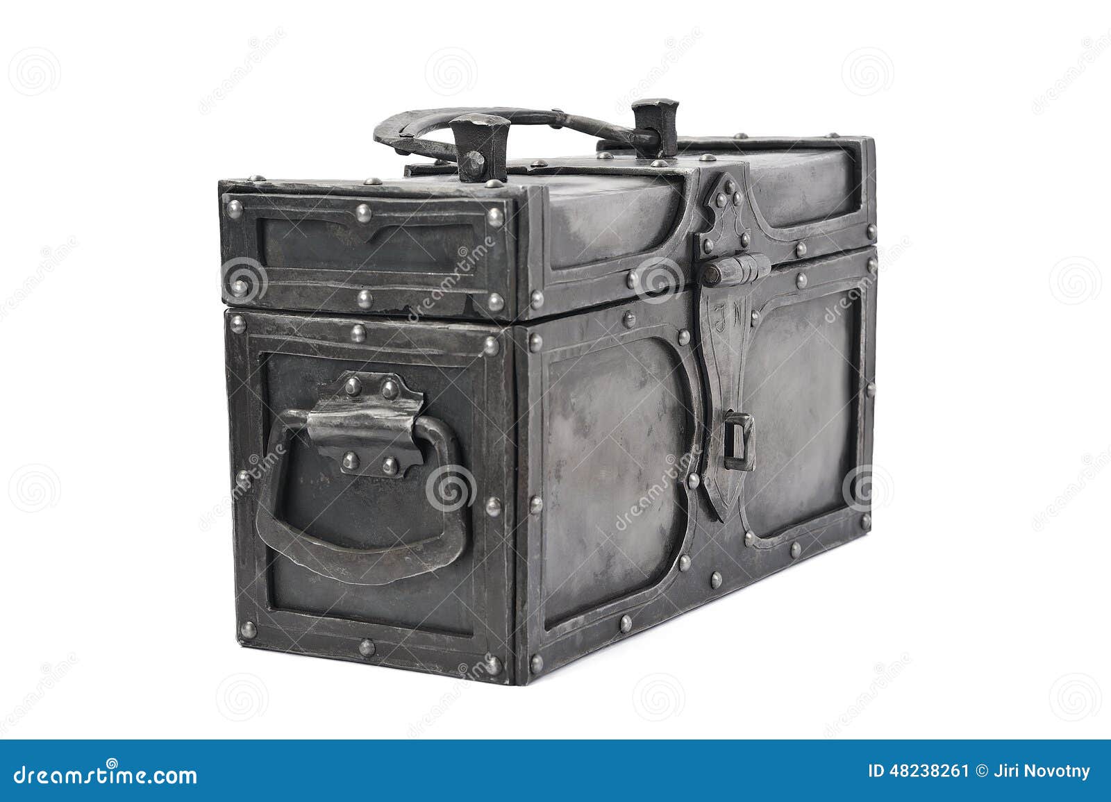 Iron chest stock image. Image of handle, retro, historic 48238261