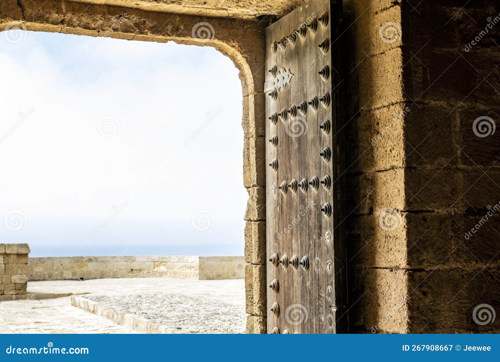 iron doors inside of the alcazaba of almerÃ Â­a, in andalusia, southern spain