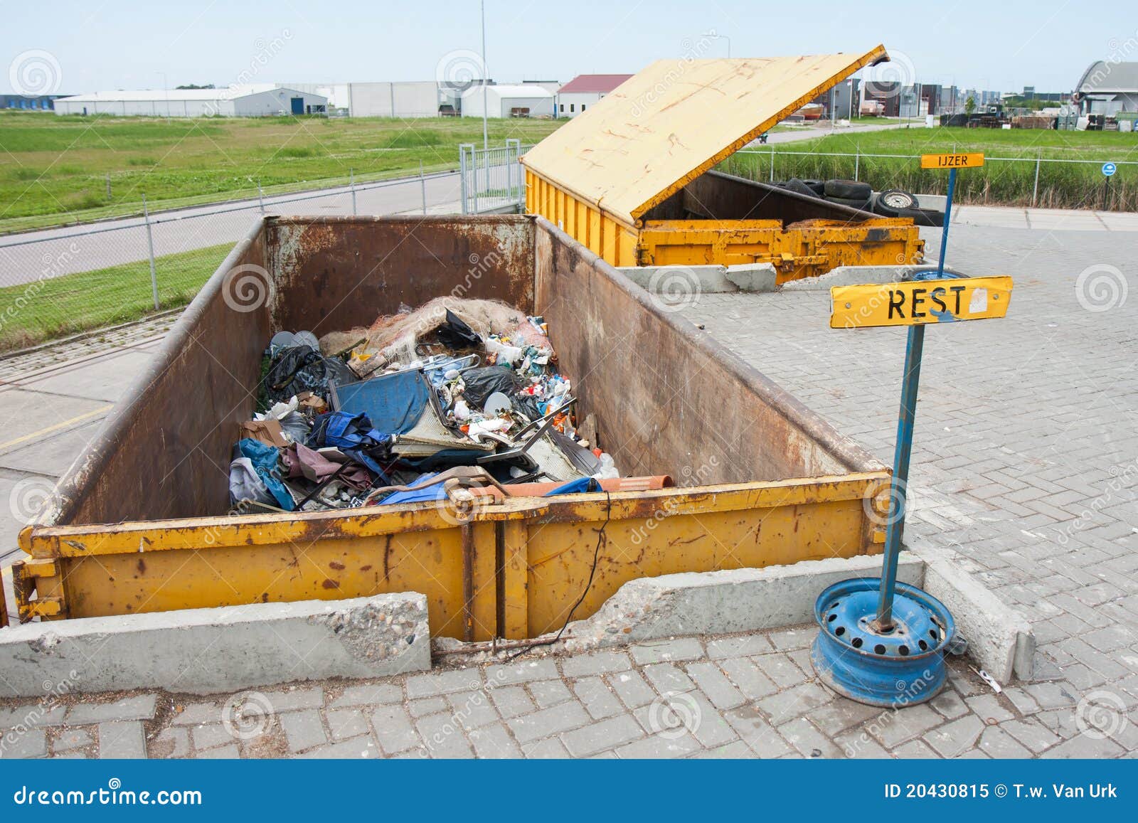 Iron Dumpster with Groundwood at a Refuse Dump Stock Image Image of litter, iron 20430815