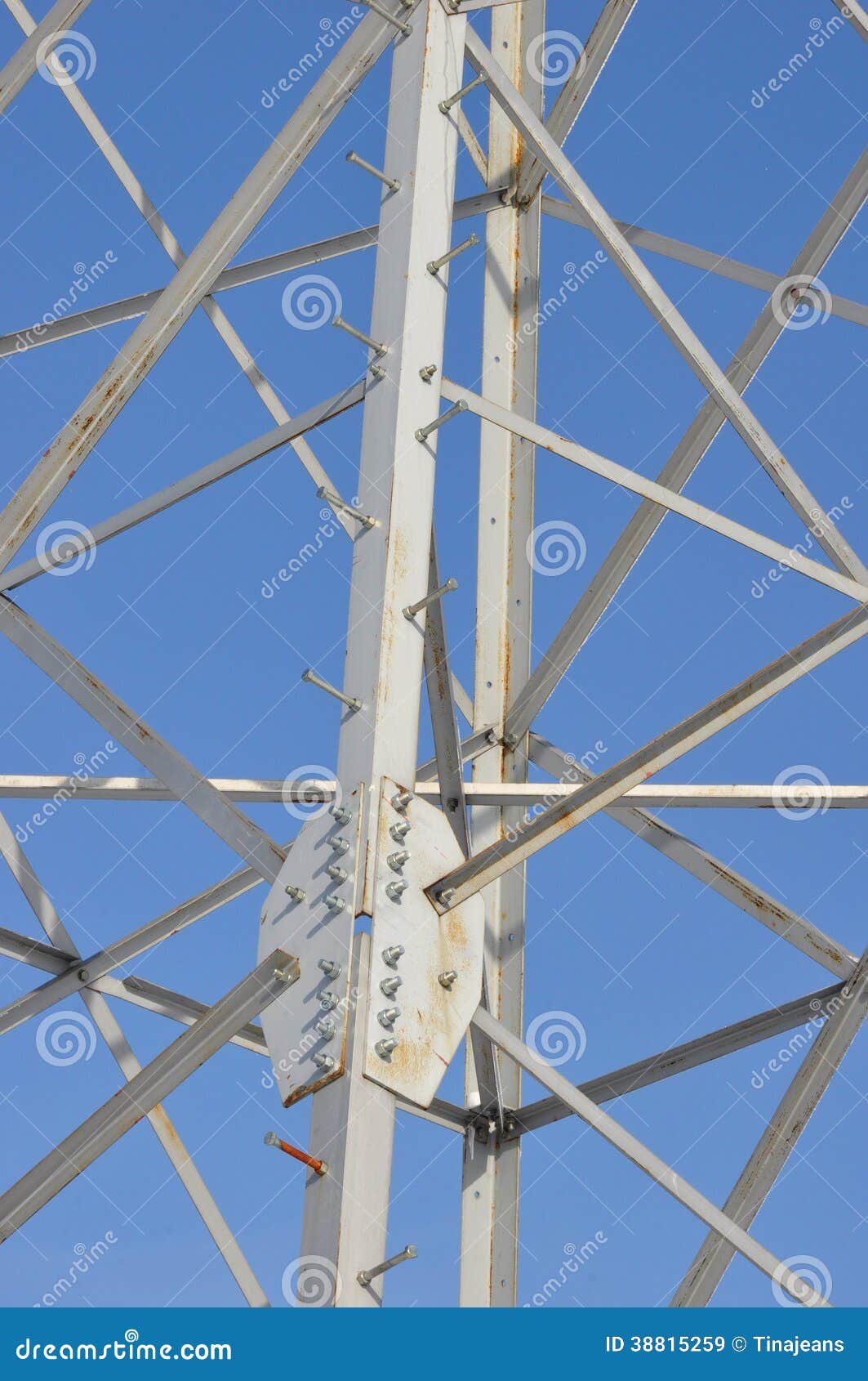 Iron Electric Pole in the Sky. Stock Image Image of industry, tower