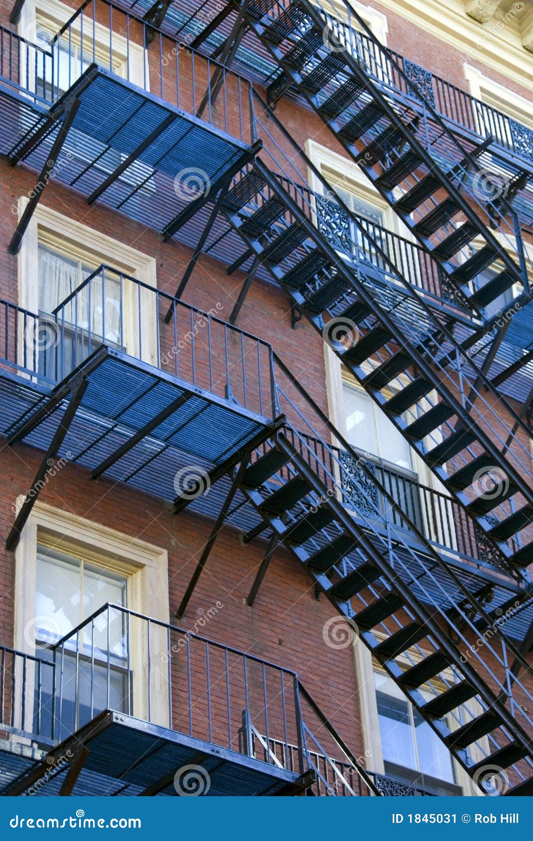 Iron Fire Escape stock image. Image of stairway, brick 1845031