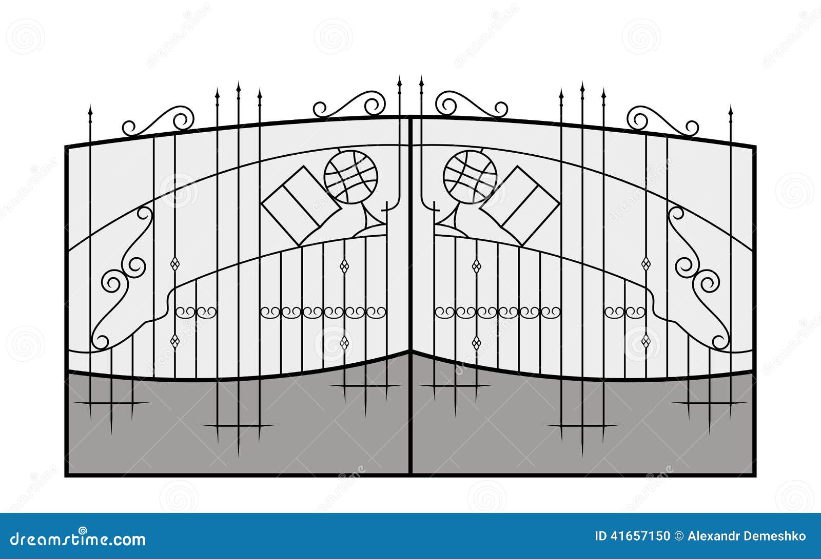 Iron Gate. Architecture Detail Stock Vector Illustration of lattice