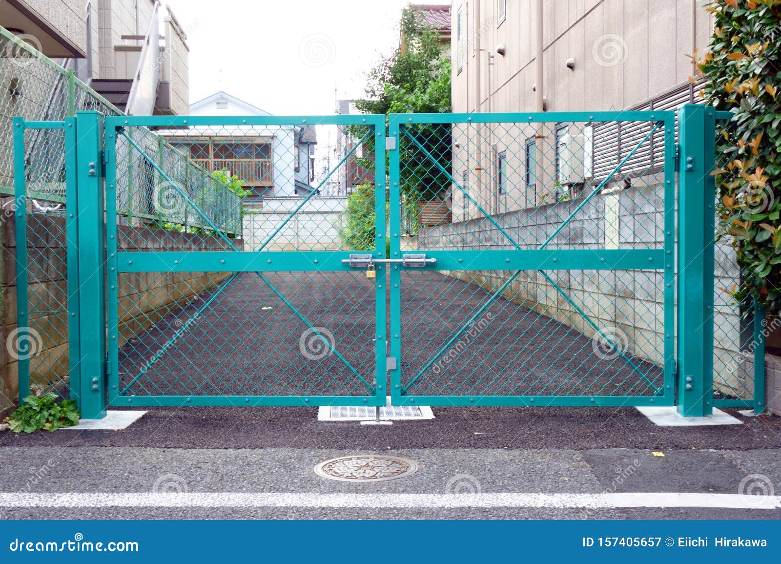 Closed iron gate stock image. Image of closed, security 157405657