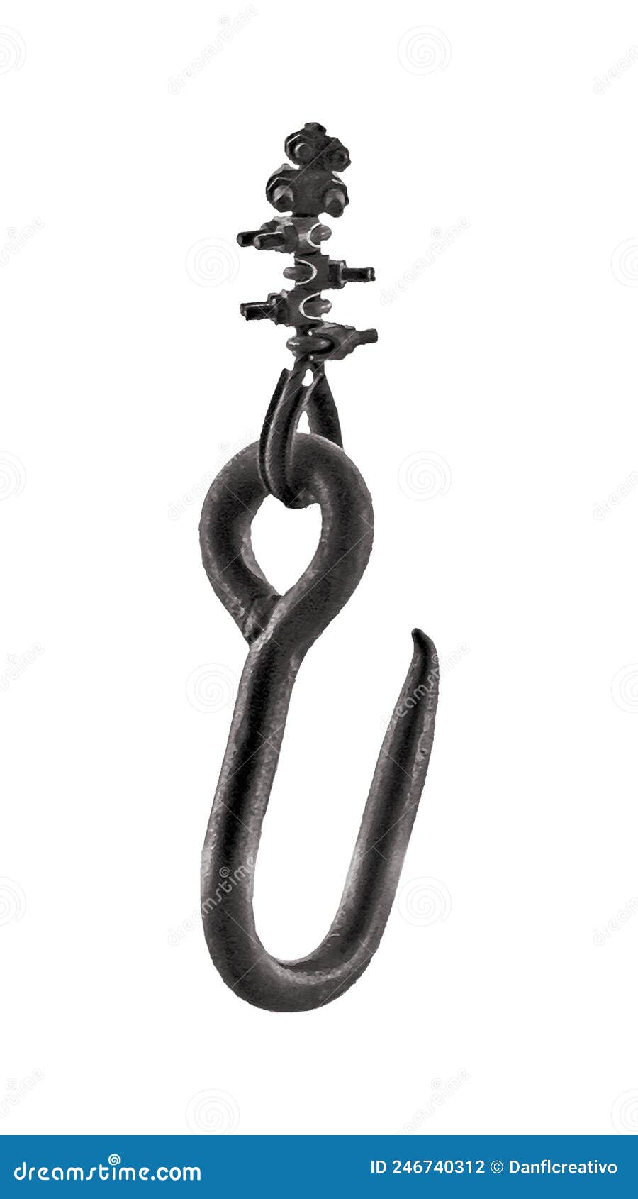 Iron Hook Isolated Photo stock photo. Image of blank 246740312