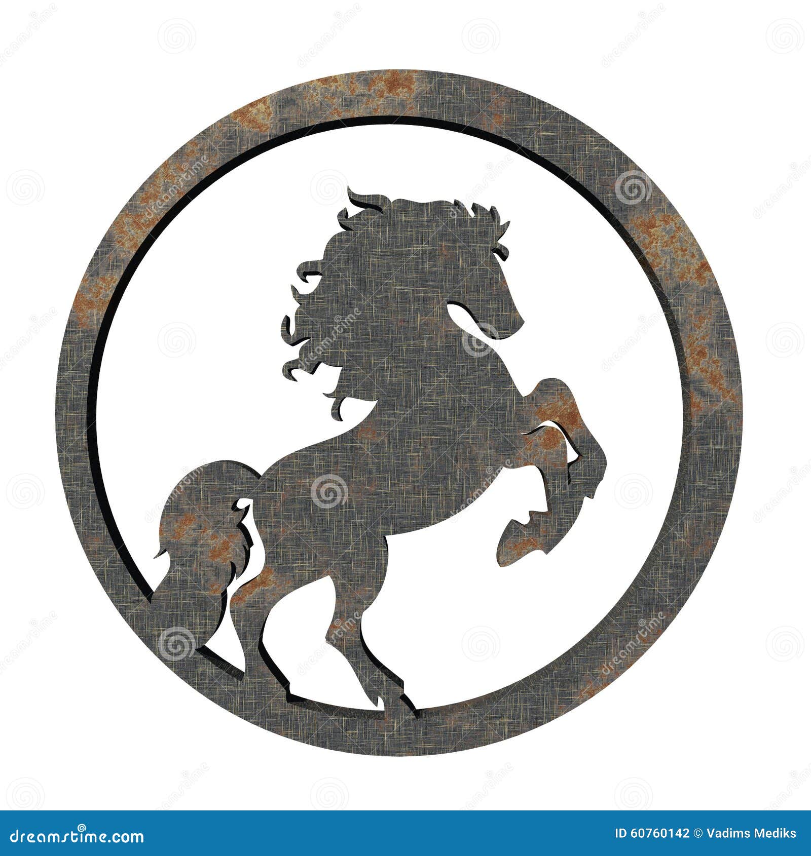 Iron horse stock photo. Image of rust, isolated, white 60760142