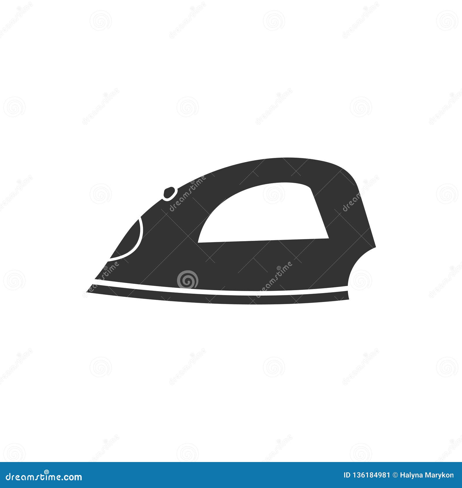 Iron icon flat stock vector. Illustration of domestic 136184981
