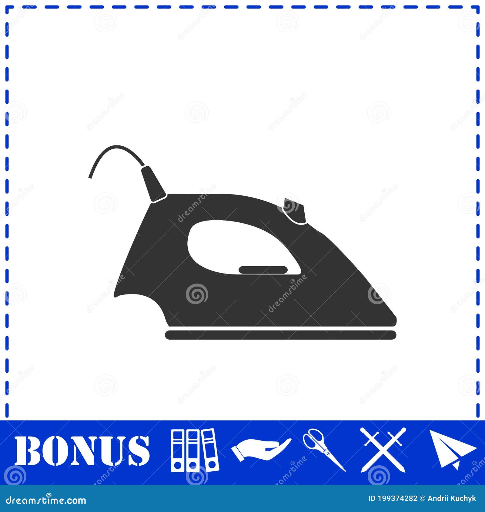 Iron icon flat stock illustration. Illustration of heat 199374282