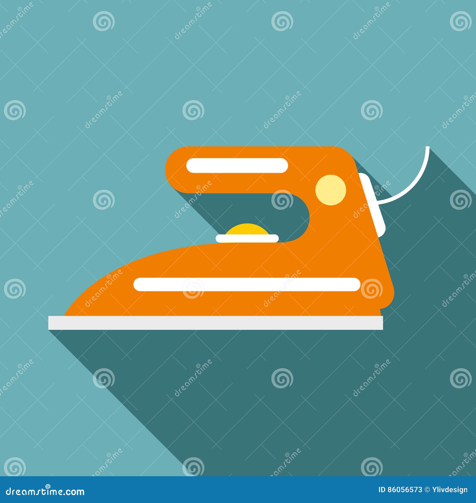 Iron icon, flat style stock vector. Illustration of fabric 86056573