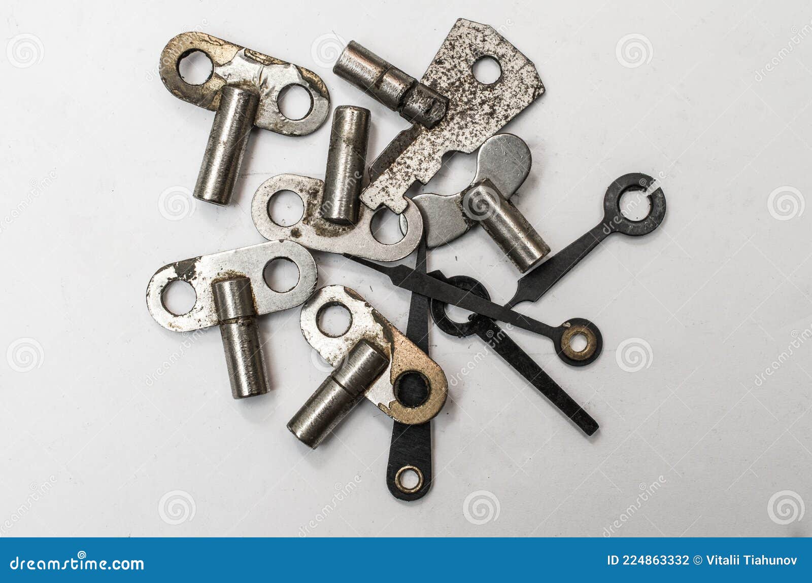 Iron Keys To the Clockwork Hours Stock Photo Image of silver, arrow 224863332