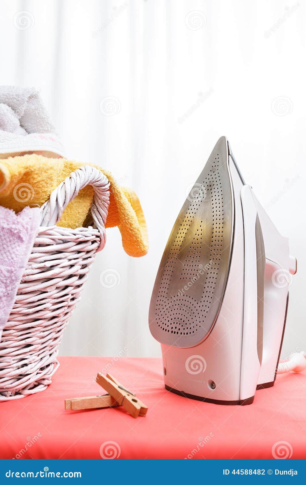 Iron and laundry stock photo. Image of clean, wicker 44588482