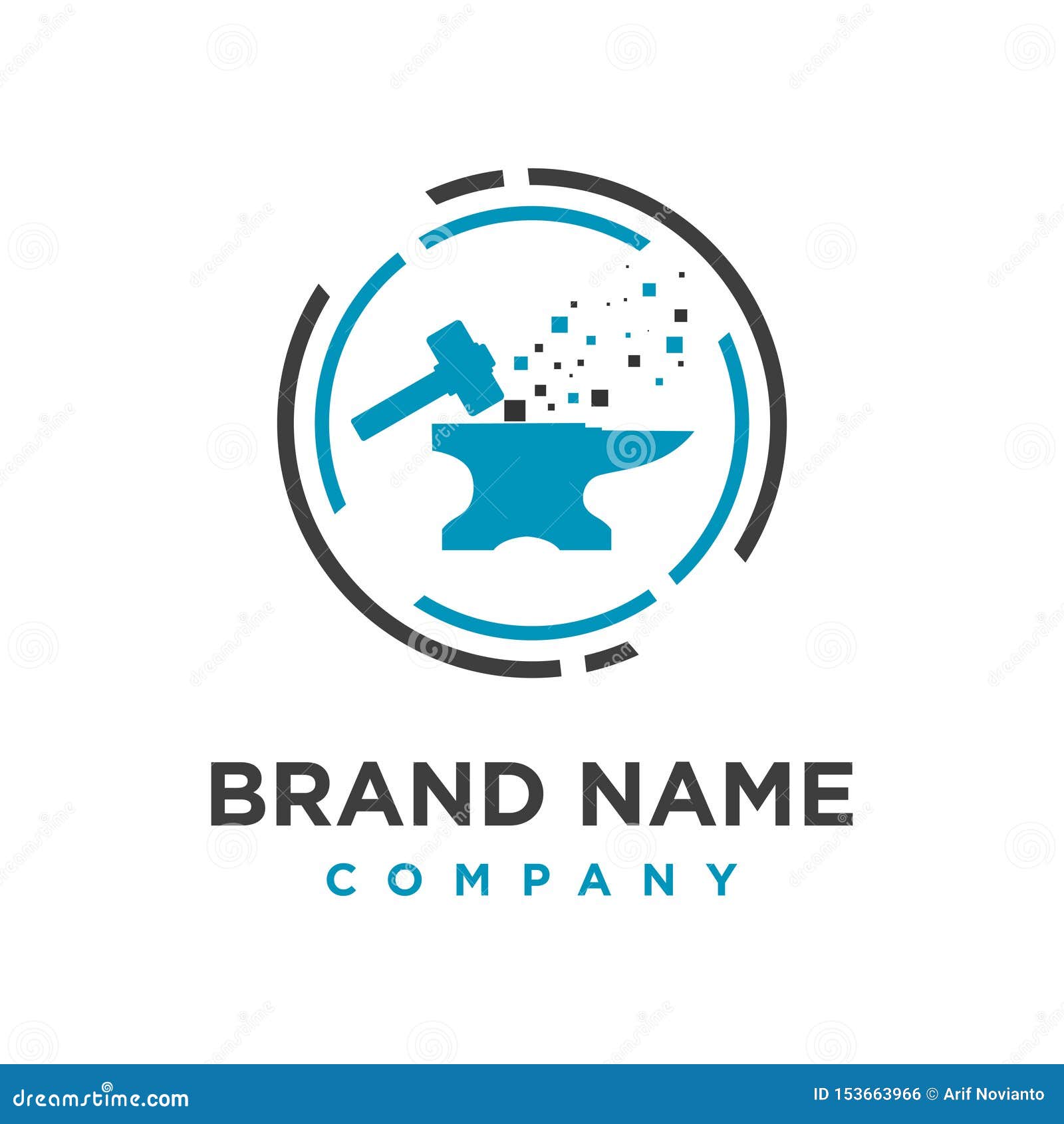 Iron Maker Logo Design Technology Stock Vector Illustration of bucket