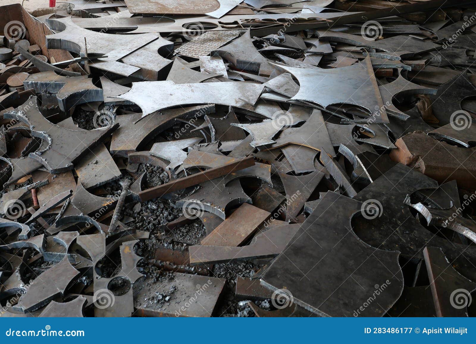 Metal Steel Left Over from Cutting for Background. Stock Image - Image