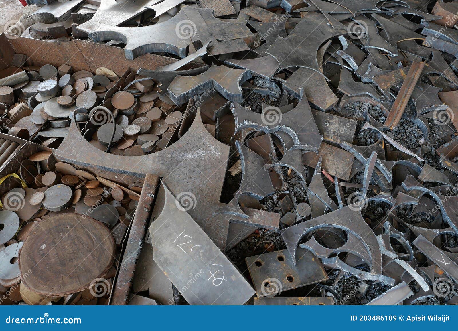 Metal Steel Left Over from Cutting for Background. Stock Image - Image