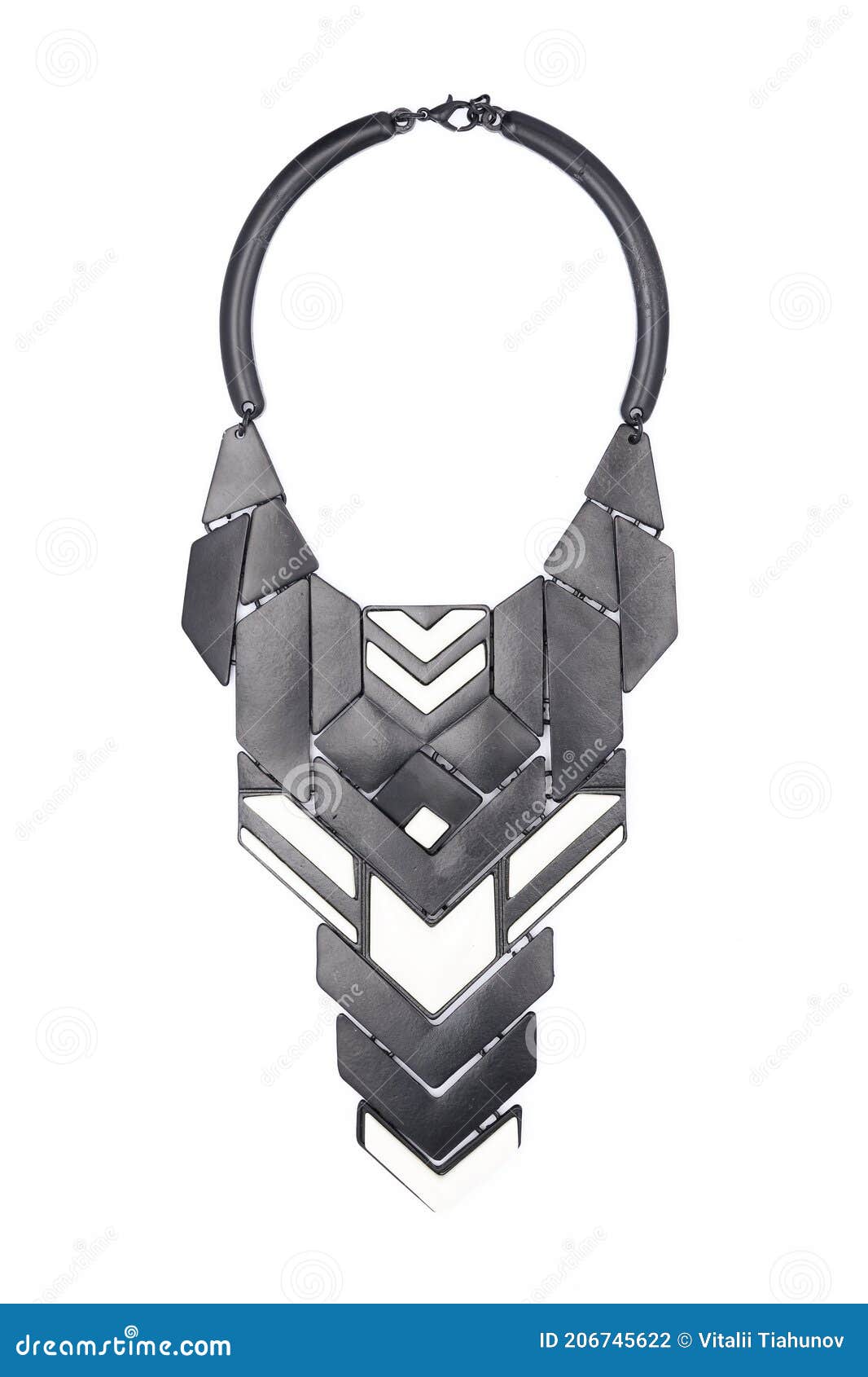 Iron Necklace Unusual Shape Isolated on White Stock Photo Image of