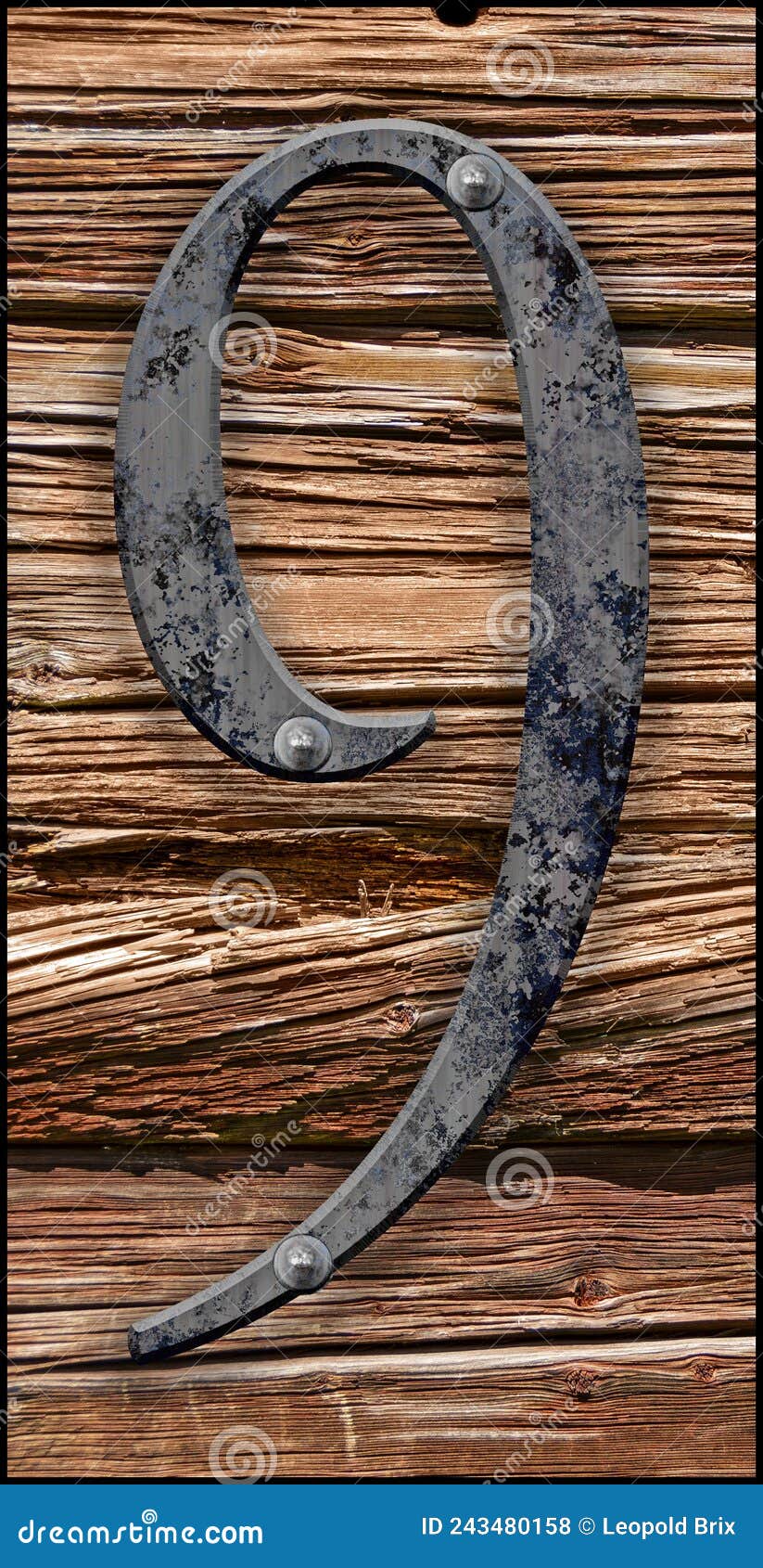 Iron number nine stock photo. Image of nine, typographical 243480158