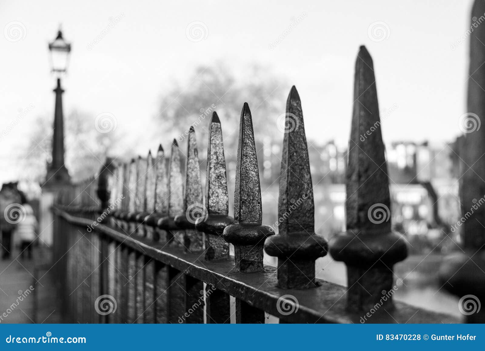 Iron railings in London stock photo. Image of cast, railings 83470228
