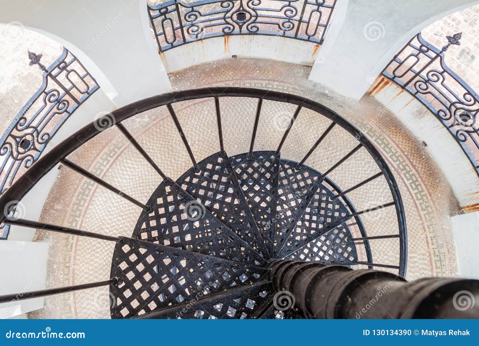 iron stairs in the tower of casa de la cultura benjamin duarte in cienfuegos, cub