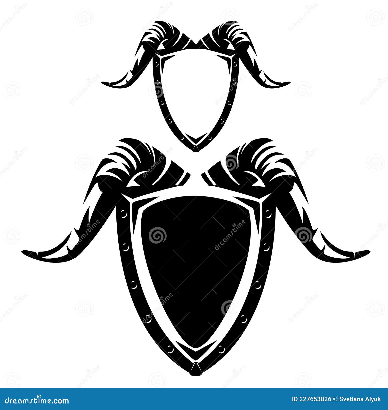 Heraldic Horns On Shield Vector Illustration 81895208