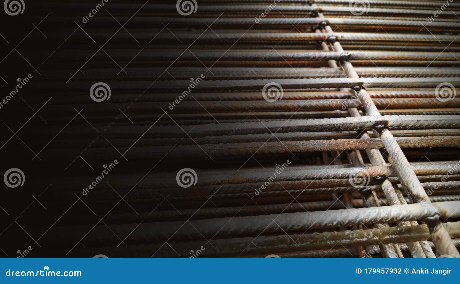 Iron Welding and Grinding Marks or Textures on Iron Pipes and Rods in a